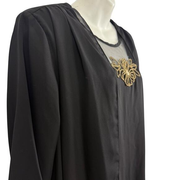 Sharade of California Vintage USA Black Jacket Style One Piece Dress Womens 18W - Picture 4 of 16